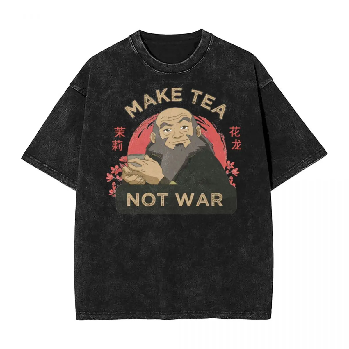 T-shirts vintage hip hop lavé iroh faire du thé et t-shirt de streetwear de guerre pour les hommes femmes 240726