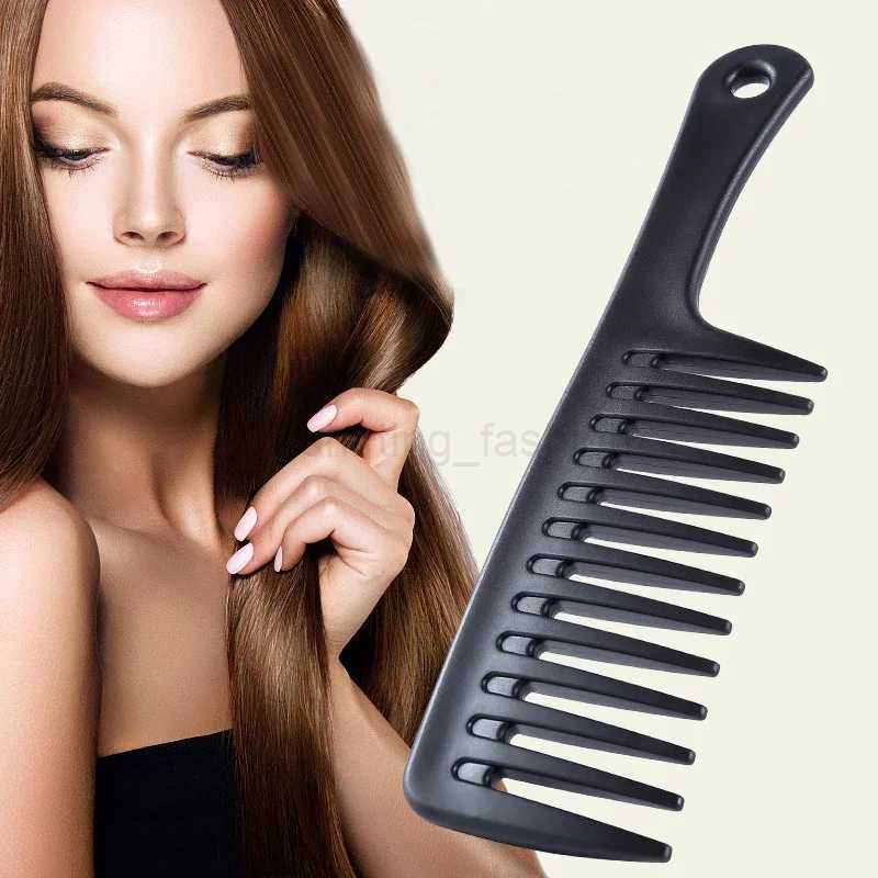 Thick Wide Tooth Comb Heat Resistant Hairdressing Hair Brush Durable Plastic Anti Static Detangling Hair Comb for Curly Wet HairCL240727