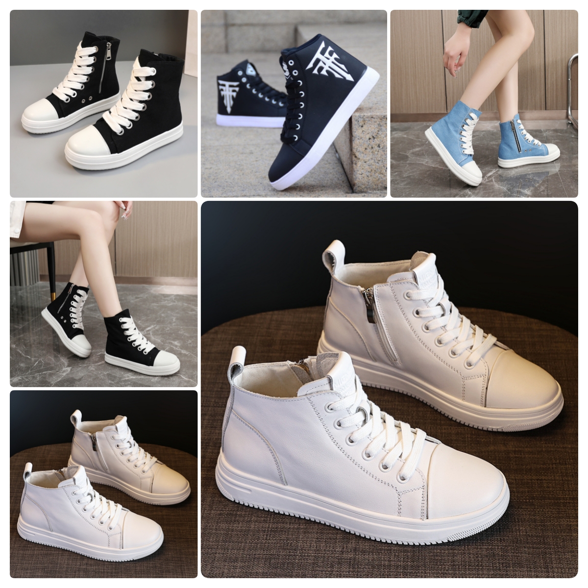 designer shoes boots mens shoes women shoes sneakers favourite shoes men shoe high top booties shoe canvas lace up for casual rubber thick sole p-image-919988874