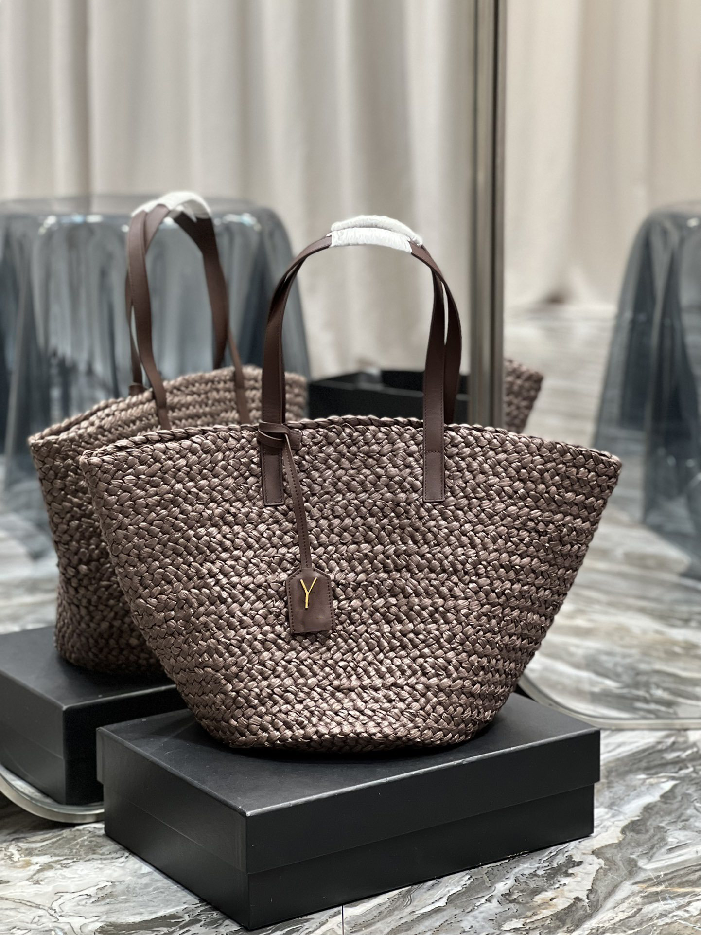 Designer handbag letter beach bag shopping bag canvas designer women's straw woven handbag summer beach shoulder bag large casual handbag