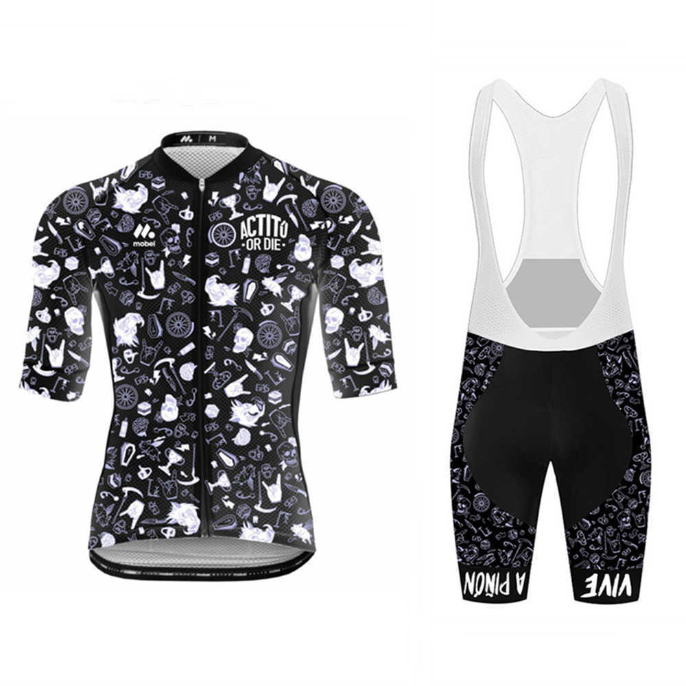 Cycling clothing short sleeve set outdoor sports equipment silicone cushion mountain bike clothing G2405-image-986483035