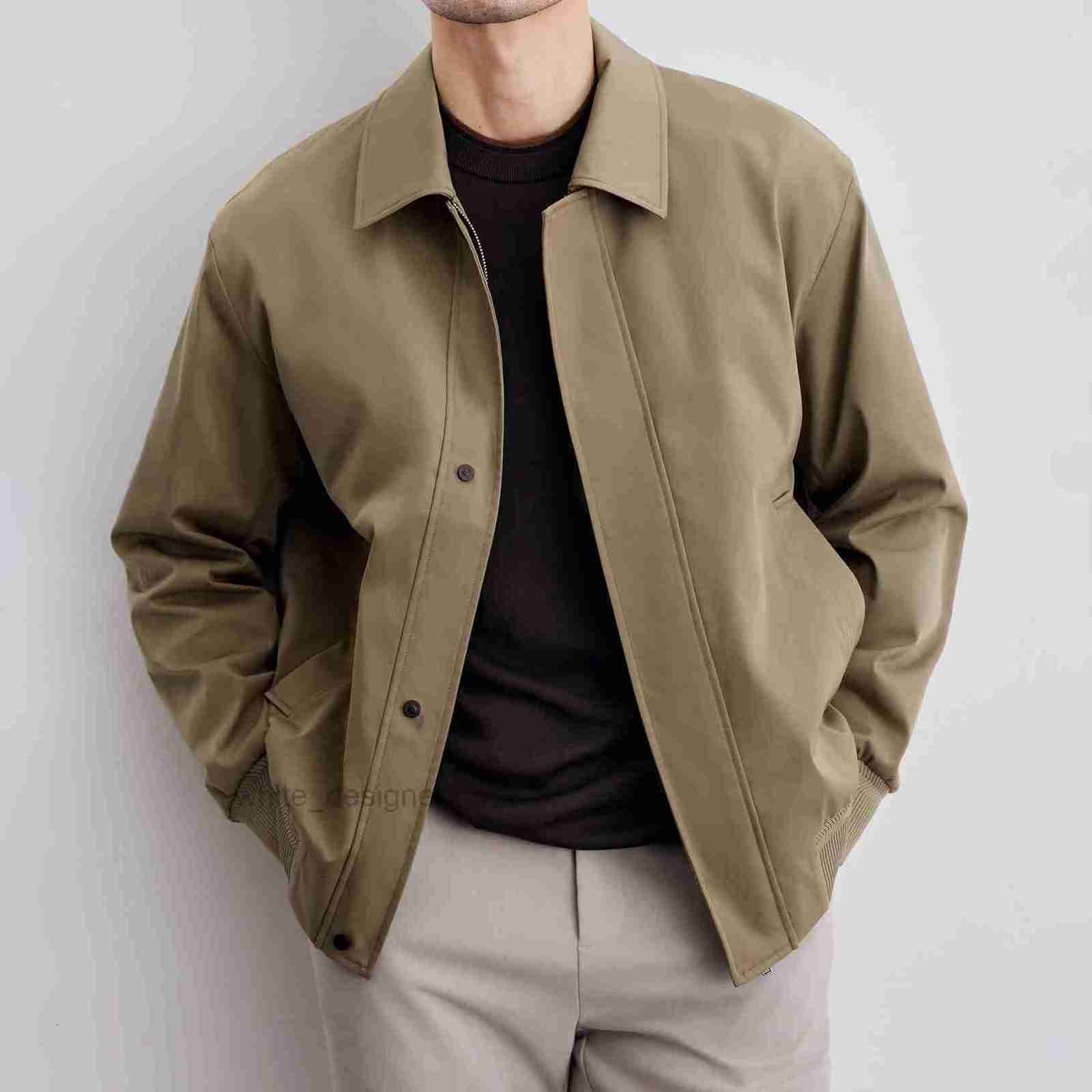 designer Men's plus size Jackets Coats Melad 2024 Spring and Autumn New Men's Flip Collar Executive Jacket Trendy Brand High End Solid Col