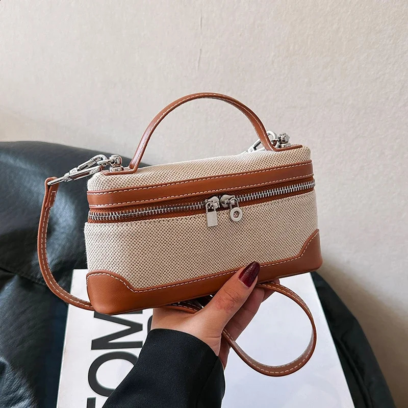 Fashion Solid Interior Compartment Crossbody Bags Splicing Bags for Women Interior Zipper Pocket Womens Handbags 240729