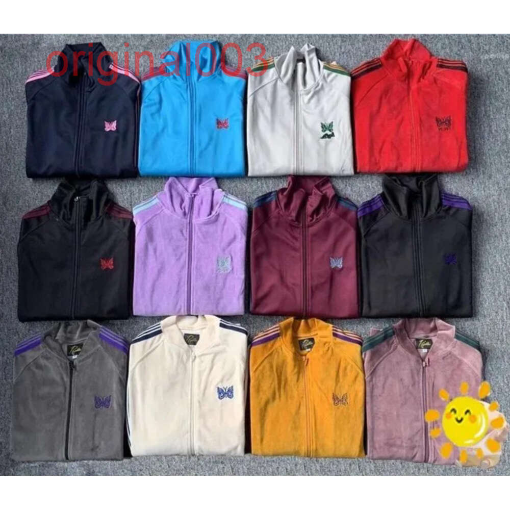 Aiguilles veste pour hommes fasion multicolor hommes femmes couple aiguilles awge veste de piste de haute qualité manteau en velours brodé