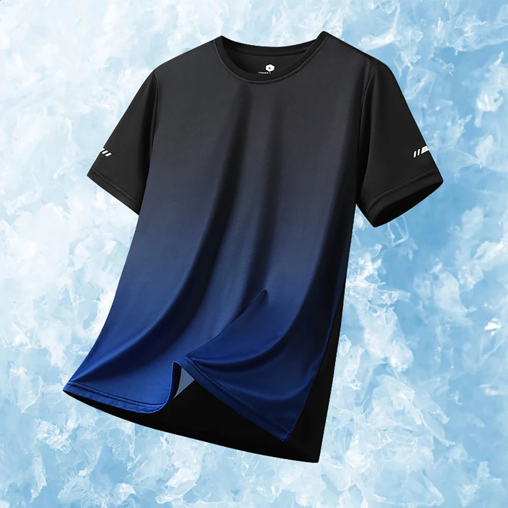Mens Summer Sports Short Sleeves Are Comfortable And Breathable Suitable For Fitness And Exercise O-Neck Quick Drying Material 240729