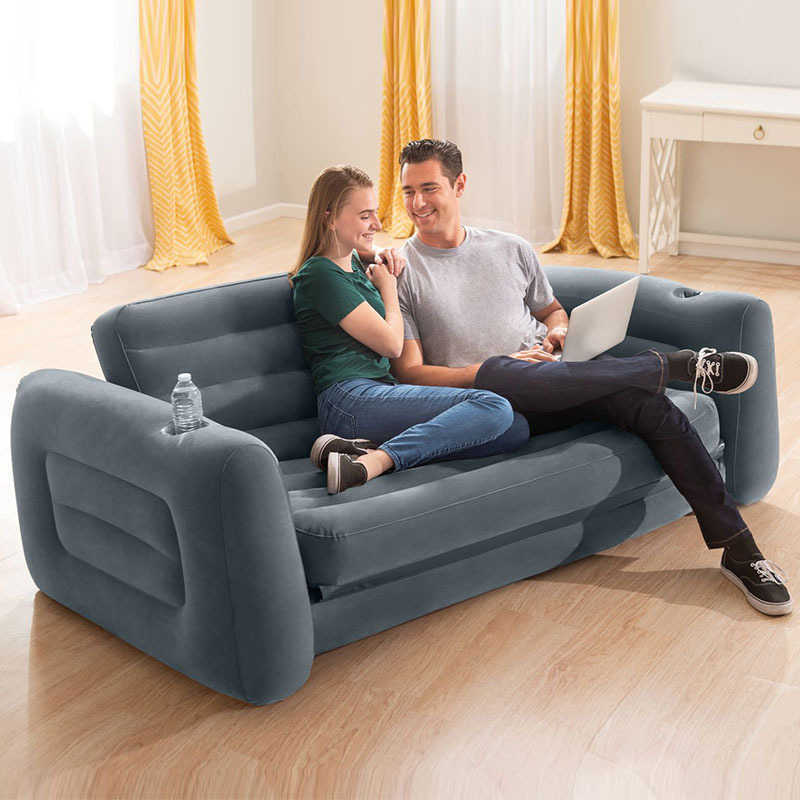 Other Furniture Inflatable sofa double square foldable lazy fashion modern simple sand hair Q240729-image-995406366