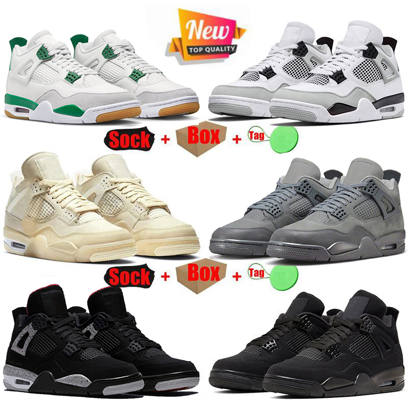Nike Air Jordan Retro Jordan4s Jumpman 4 Mens Femme Basketball Chaussures Jorden 4s Infrarouge Université Bleu Black Cat Désert Mousselins Voile