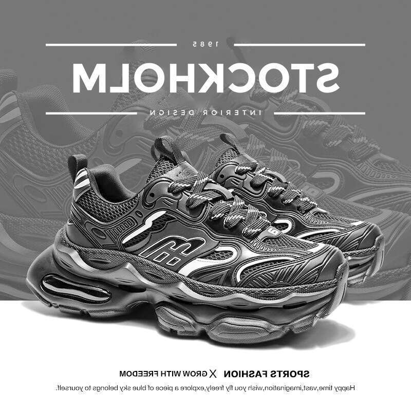 2024 Chaussures de sport pour hommes nouvelles baskets en mailles respirantes à la mode polyvalente les semelles épaisses décontractées chaussure