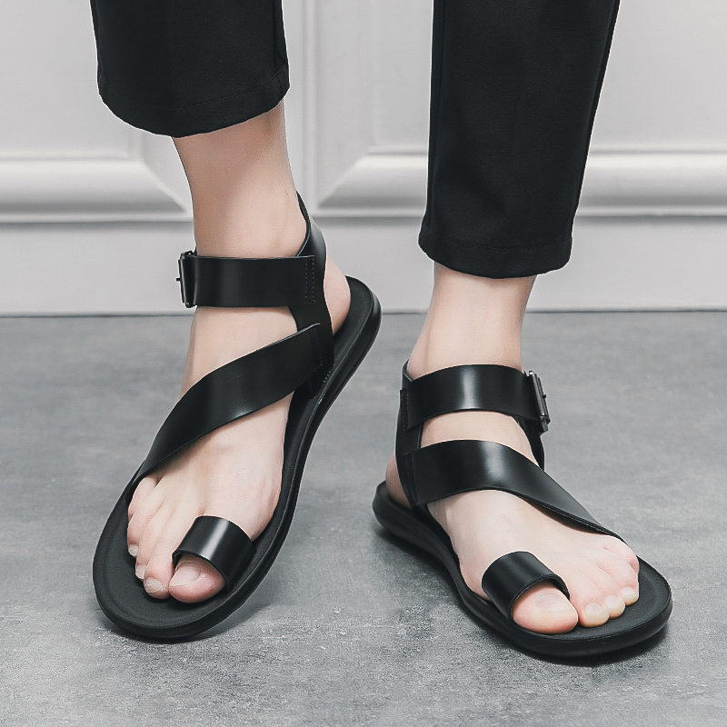 UYOYU 2025 Summer Designer Sandals Mens Leather Platform Classic Roman Open-toed Slippers Outdoor Beach Rubber Shoes e48e