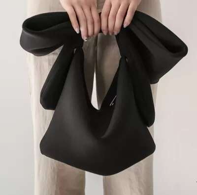 Femmes espace coton sac à main sac à main de mariage fourre-tout pochettes queue fête nœud papillon Style coréen noir Vintage Chic mode sangle sa