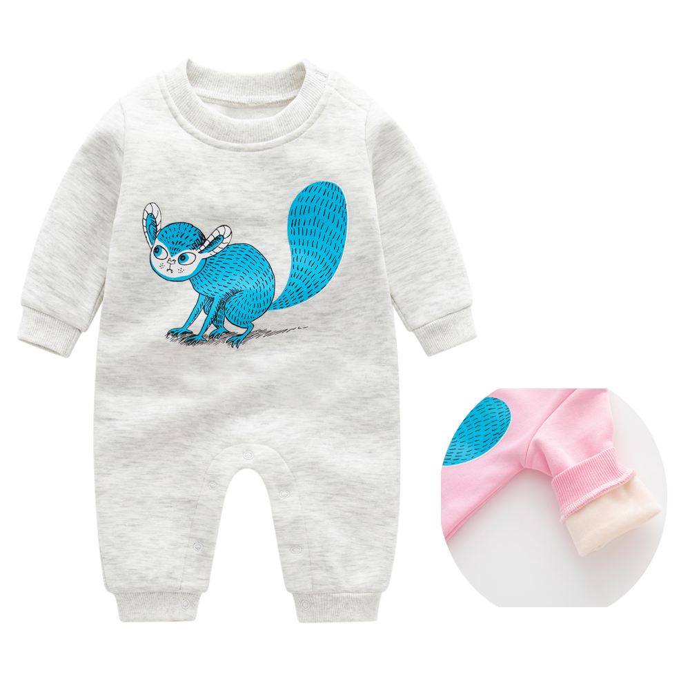 Newborn Thickened Veet Romper Rompers Baby Boy Girl Long Sleeves Cotton Clothes 1-2 Years Old Kids Designer Jumpsuits-image-969390495
