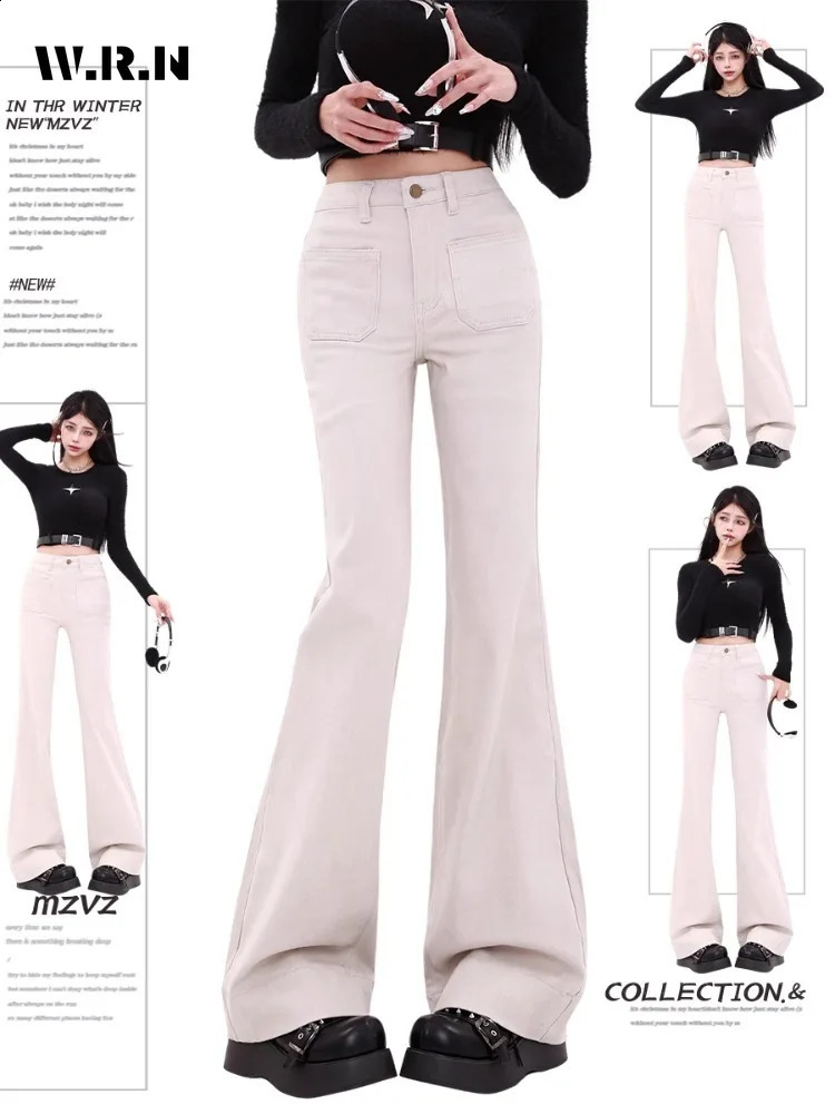 Summer Sexy Harajuku Sheath High Waist Flared Jeans Female Retro Y2K Pants Womens sweet Slim Fit Pink Denim Trouser 240730