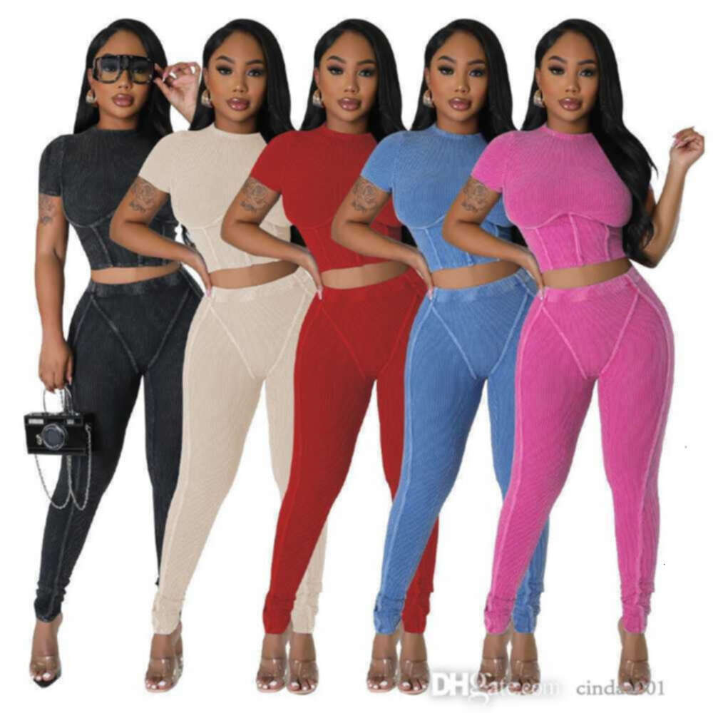 Suisses à piste en gros femmes Deux pièces de décor de pit Stripe Stripe Sports Deux couleurs de sport sexy serrées à deux couleurs 5 couleurs
