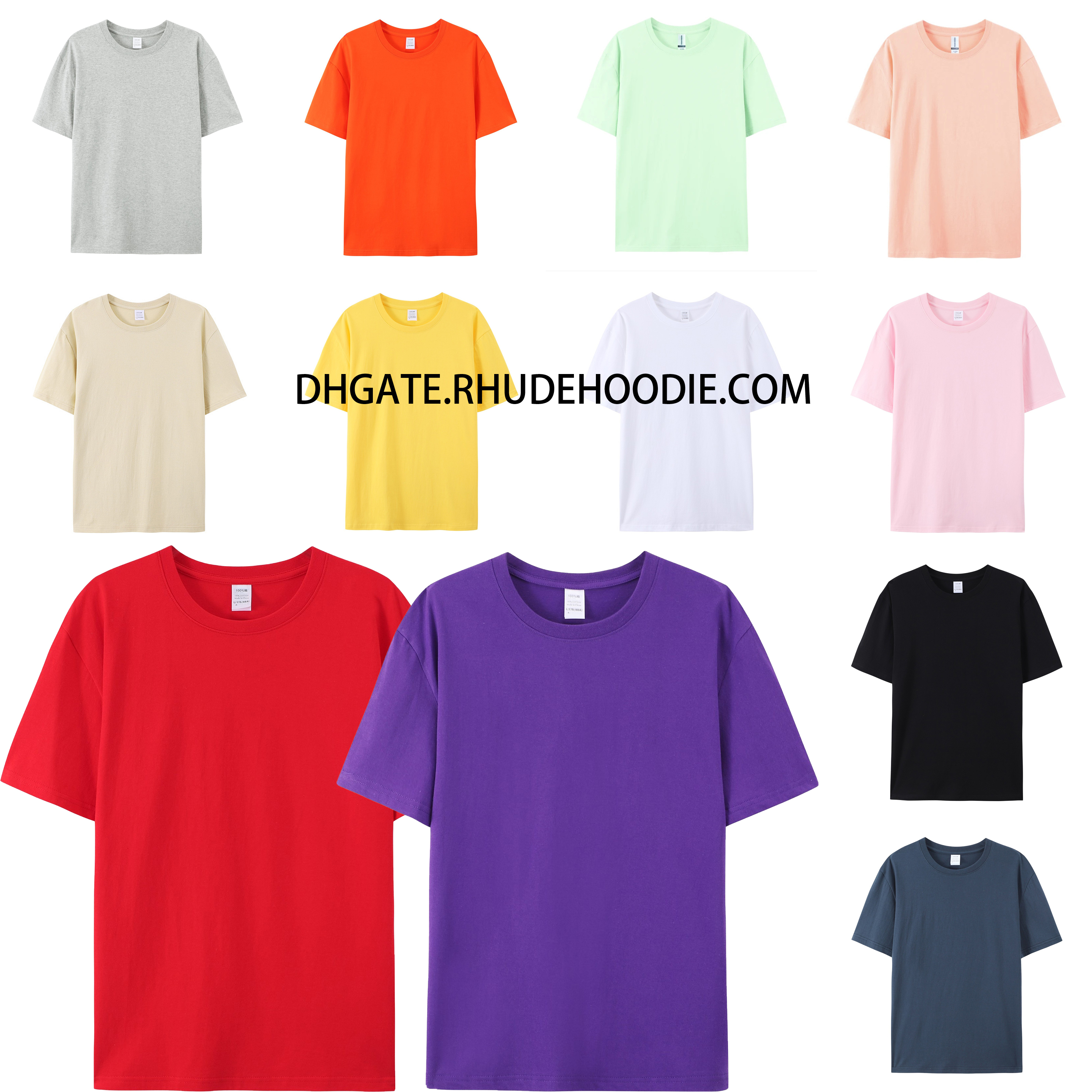 T-shirt de concepteur T-shirt à manches courtes 180g 180g Colon à manches courtes, Colon de coton Pure Couleur domestique, promotion préférentiel