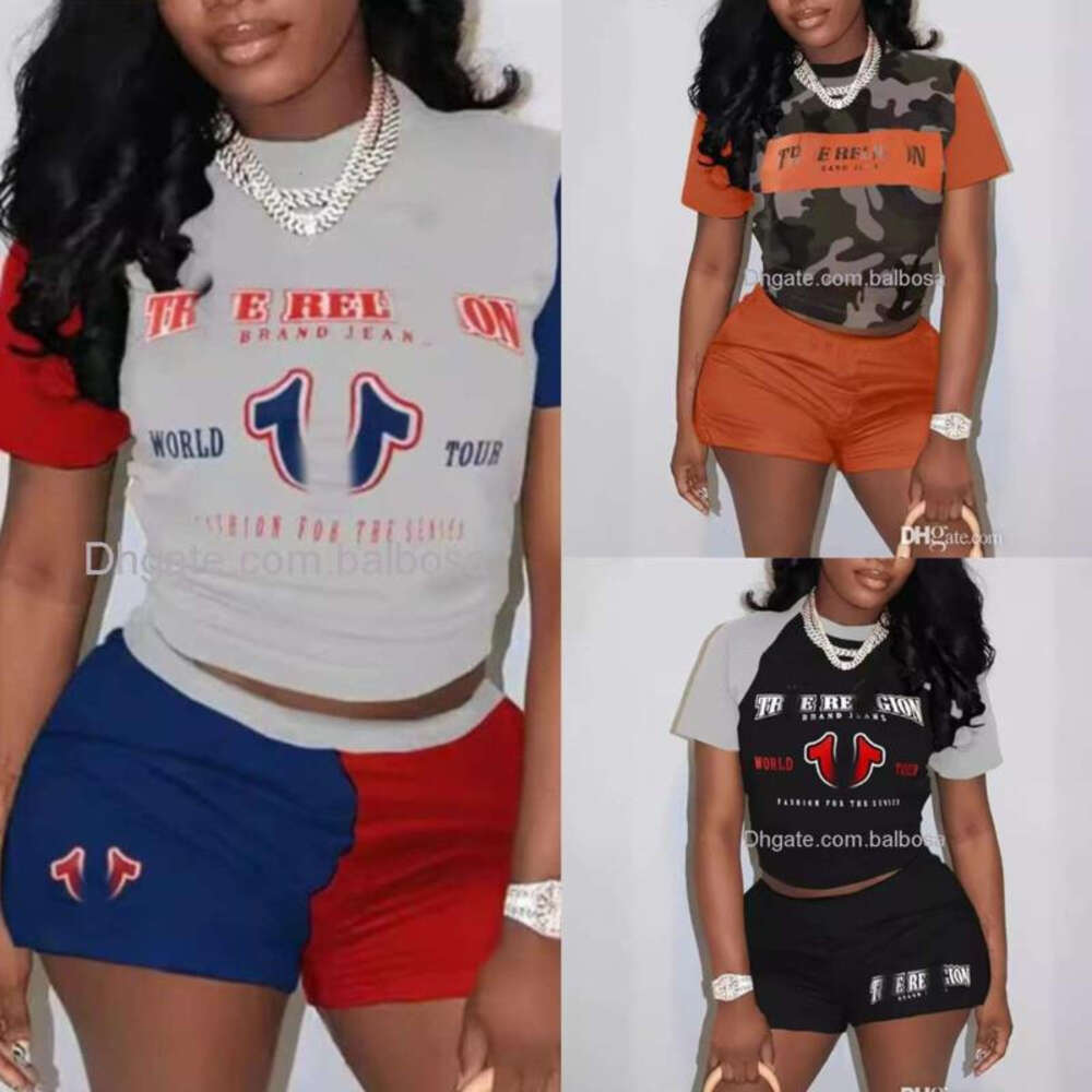 Womens Tracksuits Designer Two Pieces Set Print Short Sleeved T-shirt And Shorts Ladies Jogger Suit XS 3XL