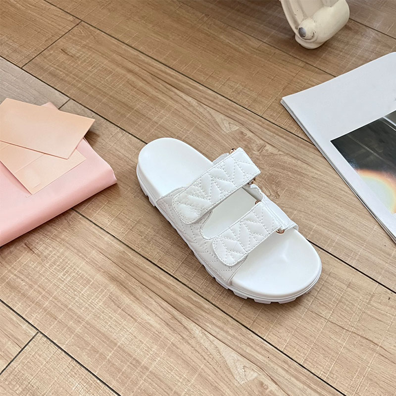 Womens Leather Flat Summer Beach Slides Casual Slippers Open Toe Sandals Buckles Shoes