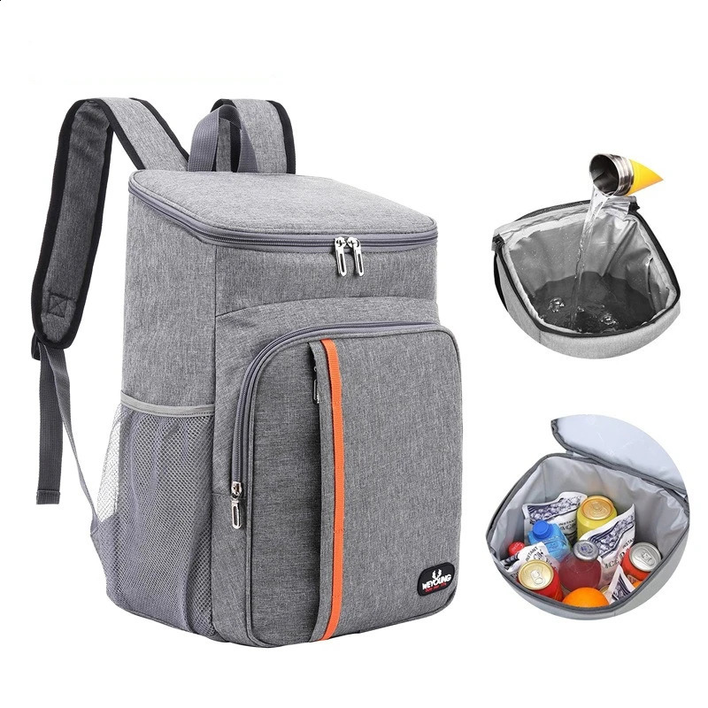 20L Portable Thermal Lunch Bag Food Box Durable Waterproof Cooler Ice Insulated Case Camping Oxford Dinner Backpacks Icebox 240731