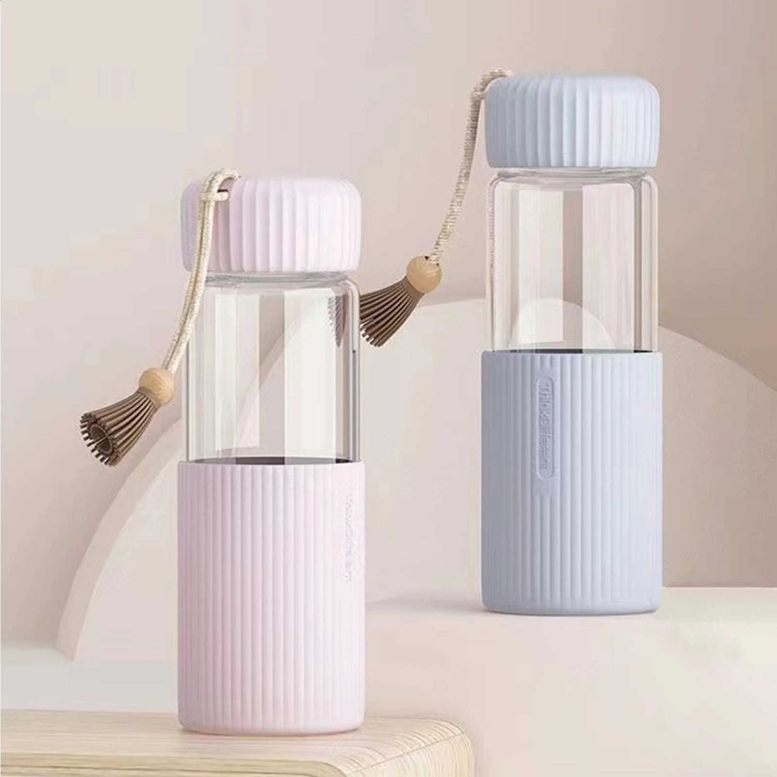 350ml Small Transparent Glass Water Bottles For Girls Creative Drink Kawaii Water Bottle With Student Portable Travel Tea Cup M260227-image-1095689873