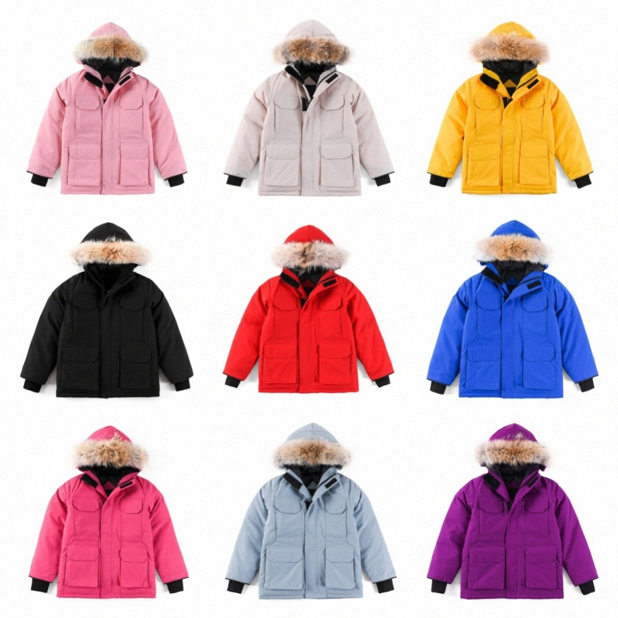 Kids Down Jacket Coat Designer Winter Jackets Boy Girl Children Thick Warm Clothing with fur Hooded Parkas OutdooDXp6#-image-828530363