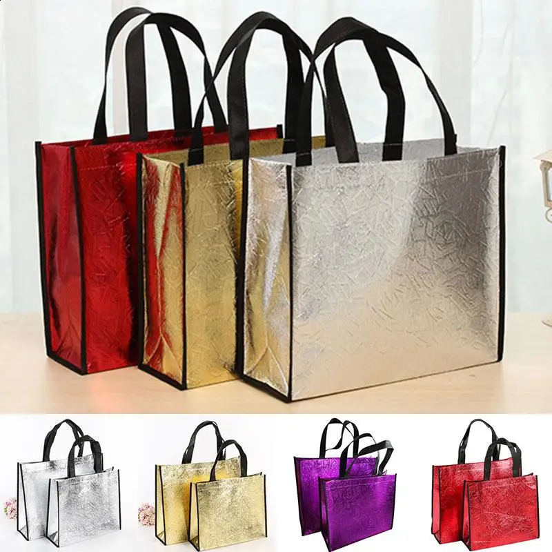Women Reusable Shopping Bag Large Capacity Canvas Travel Storage Bags Laser Glitter Female Handbag Grocery Canvas Tote Eco Bag 240731