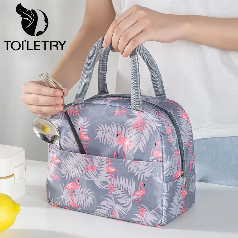 Toiletry Insulated Lunch Bags Cartoon Thermal Heat Lunch Tote Picnic Food Preservation Bag Cooler Ice Pack Lunch Box Storage Bag 240731