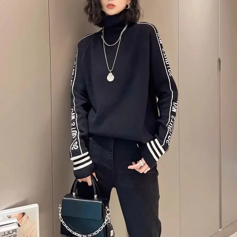 Women Clothing Slim Long Sleeve Pullovers Autumn Winter Thin Office Lady Half Height Collar Tops Undercoat Casual Femme T-Shirts 240730