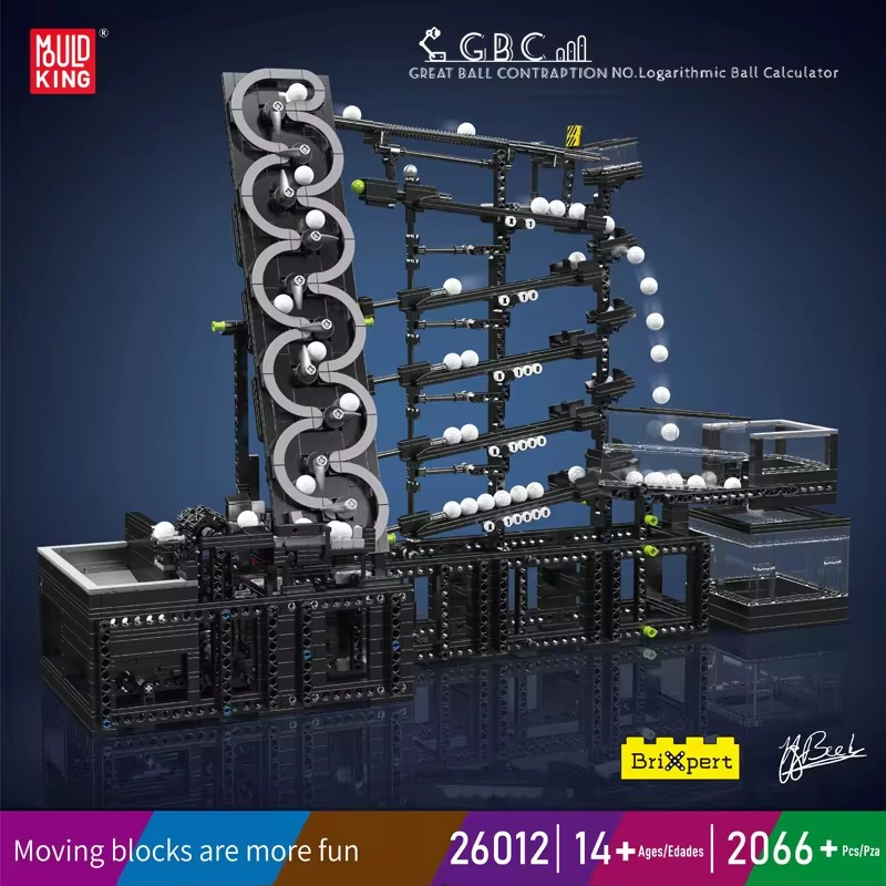 The Marble Ball Run Model Building Blocks MOULD KING 26012 Motorized Logarithmic Ball Calculator Toys Idea Educational Toy Bricks Kids Christmas-image-1008132407