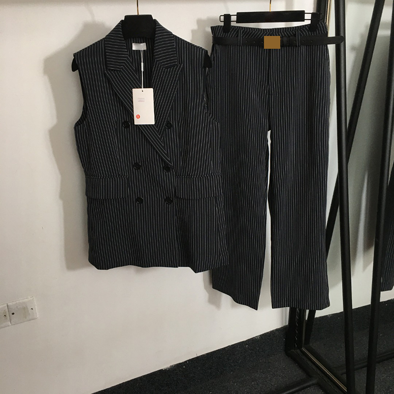 Classic Stripe Blazers Suits Formal Jackets Pants Luxury Button Cardigan Coat Trousers Street Style Personality Blazers Coats Set