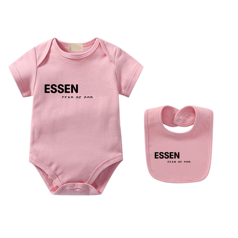 Designer Baby Cotton Jumpsuits Bib Set Letter Brand Infant Summer Breathable Baby Girls Boys Short Sleeve Jumpsuit Set Rompers SDLX LUCK