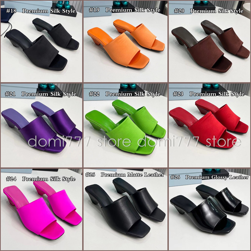 10A High Quality Colorful Silk/Leather Women's Fashion Sandals Slippers Women's Single Shoes-image-958869217