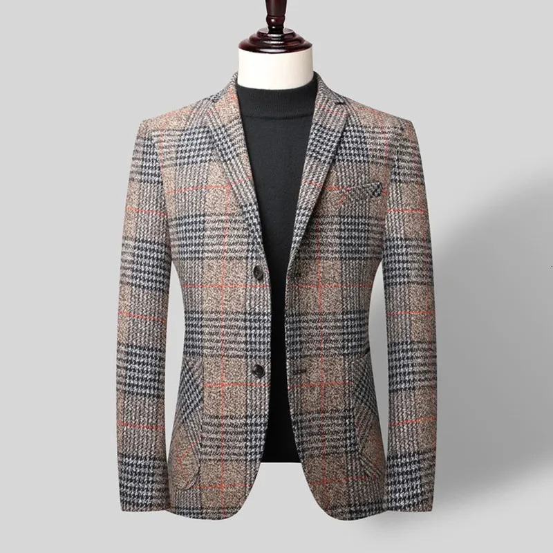 High Quality Business Fashion Casual Handsome Boutique Allinone Banquet Mens Single Suit POLYESTER Blazer for Men 240321