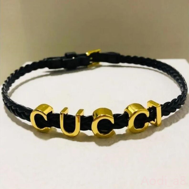 Fashion Womens jewelry Hip hop necklaces Luxury Metal letter Pendant Necklace girl Black Leather choker necklaces-image-788744890