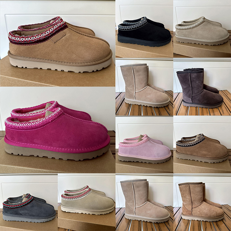 Designer Tasman Slippers Australia Fur Slides women shoes Classic ultra mini platform snow boots winter comfort Suede Wool Shearling slipper men ank