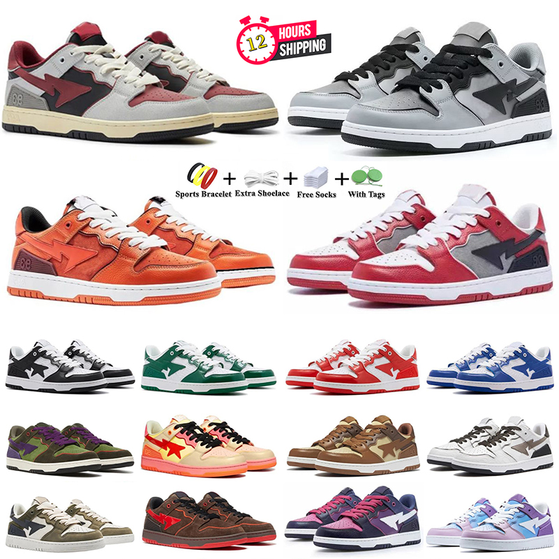 with box Designer bapestasK8 93 Mens Casual Running shoes HAJIME SORAYAMA RED WHITE PANDA PATENT RED GREY BAPY MINTY GREEN men women trainers sports