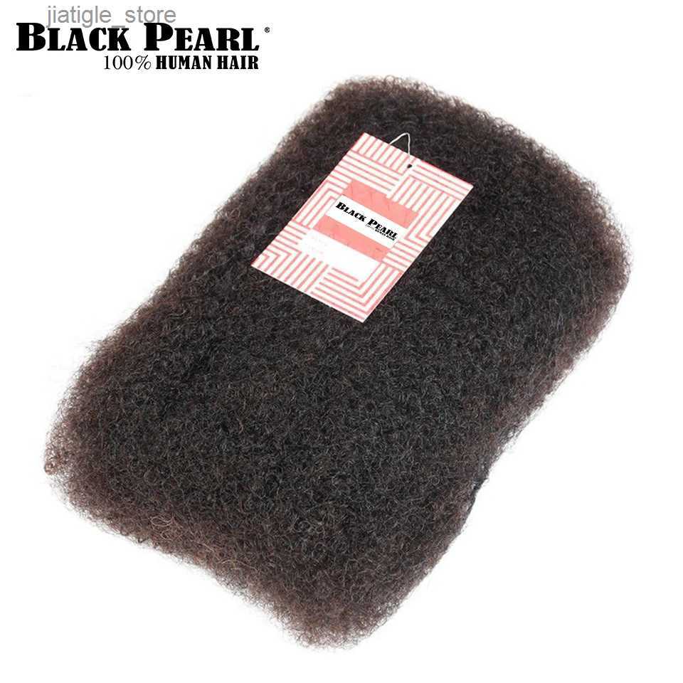 Synthetic Wigs Black Pearl Remy Afro Kinky Curly Locks Hair s Microlocs Human Braiding Hair Bulk Hair For Braiding Double Drawn 50G/pc Y240401-image-961830637
