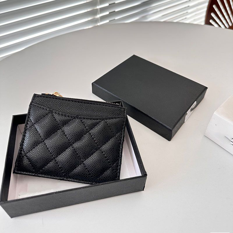 Designer Wallets Black cowhide Caviar Leather Wallet Classic coin purse Mini Handbags Classic Clutch Bags Luxurys Purse Card Women Credit card sl-image-975357272