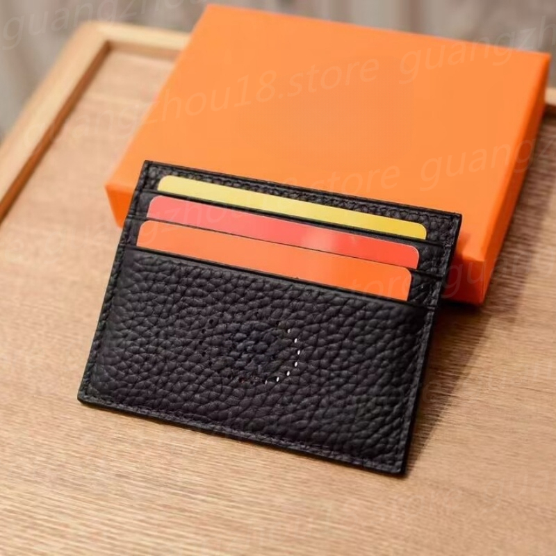 Fashion Designer Mini Card Holders Women Men's Little Purses Card Wallets with Holes Couple's Festival Gifts with Box 26919-image-959423404