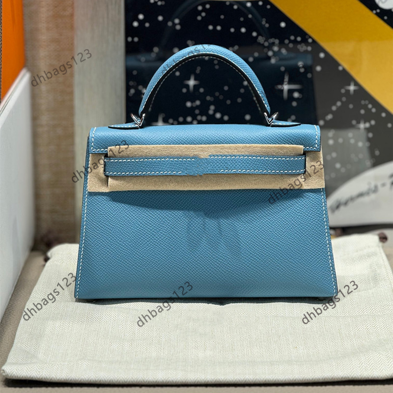 10a Top Quality Designer Women Purse Genuine Leather Handbags Totes Mini Messenger Bag Silver Gold Hardware Flat Handle Luxury Portable 20cm All-image-959413004