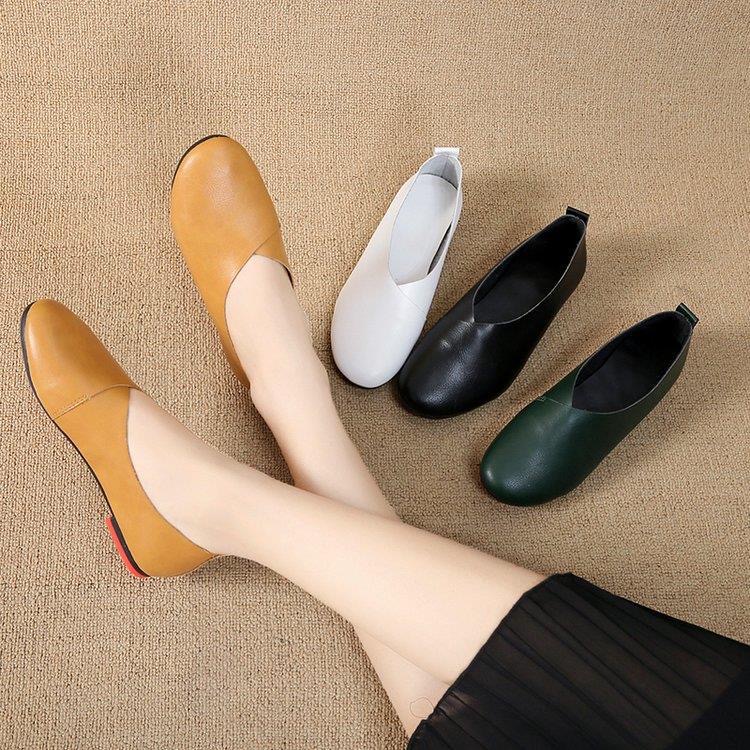 Femmes Généralités cuir 2024 Nouveau plat confortable pour femmes de grande taille 7 Couleurs non glissantes