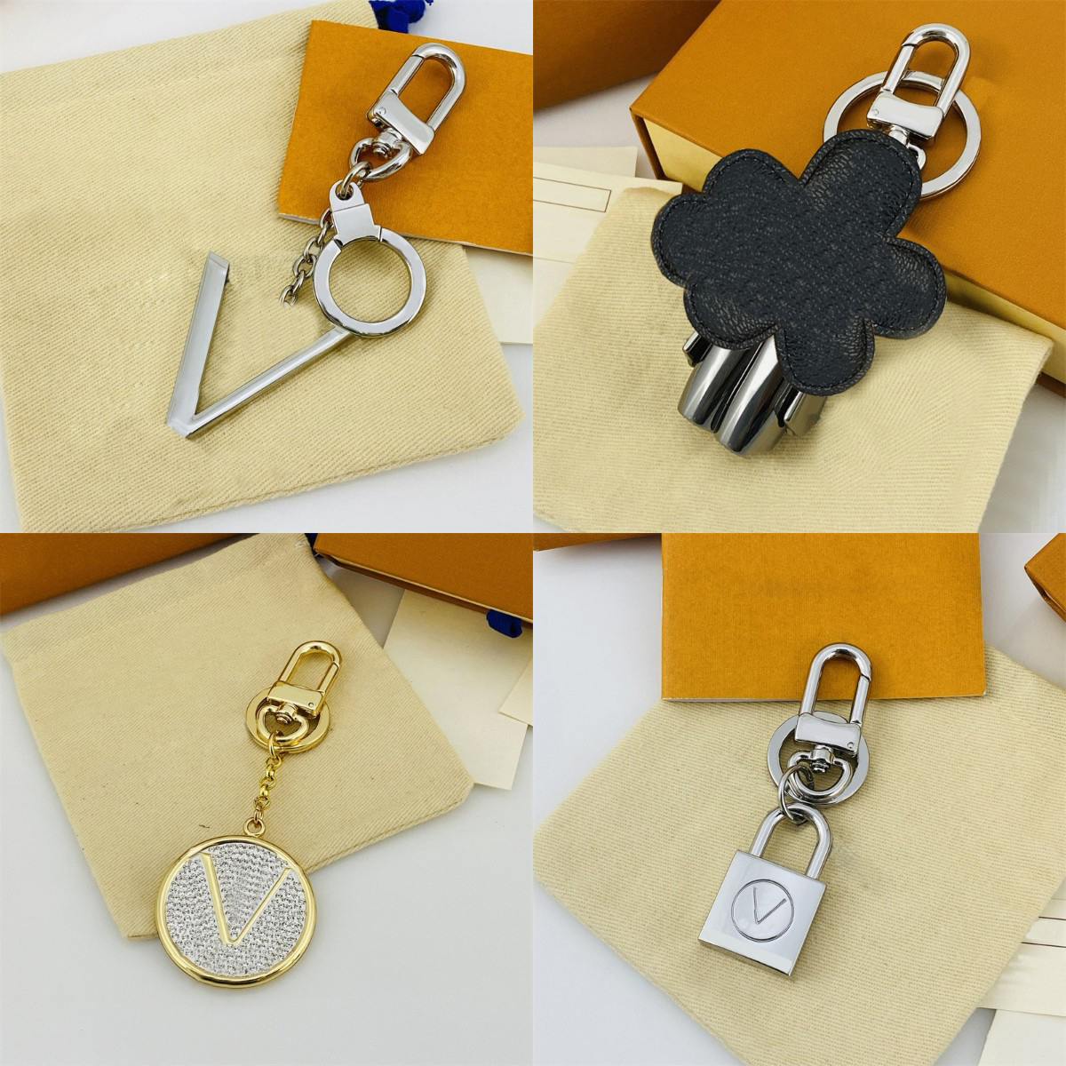 925 Silver Plated Metal Keychain High Quality Bag Pendant Lanyards ashion Cartoon Keychain Classic Style Gift Lanyards Accessories