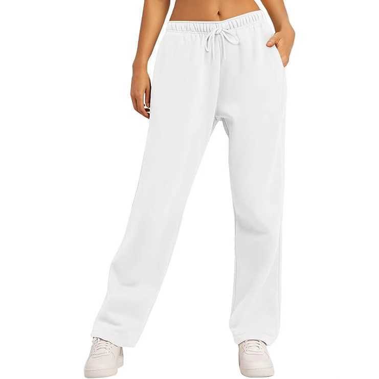 2026 Gym Clothe Set outdoor Womens Fleece Lined Sweatpants Straight High Waisted Yoga Wide Leg Workout Set Pants With Pockets Solid Color Loose Casu