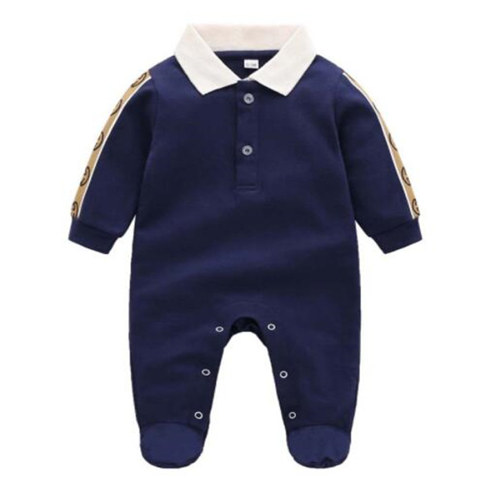 Newborn Footies Fashion luxury Baby Pure cotton Clothes Set Cute Infant Baby Boys Designer Letter Romper Kids Girl Jumpsuit bibs Cap Outfits Clothin