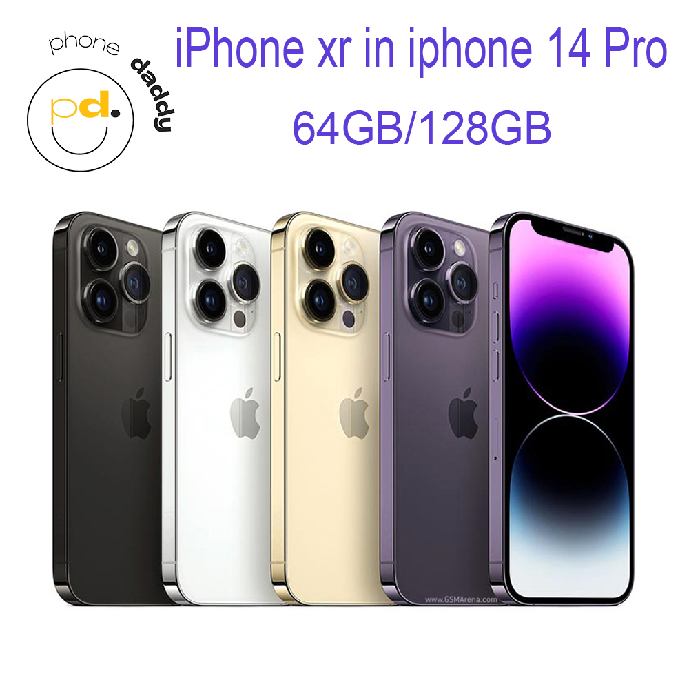 DIY iPhone Original Unlocked iphone XR Covert to iphone 14 Pro Cellphone with 14 Pro Camera appearance 3GB RAM 64GB 128GB ROM Mobilephone