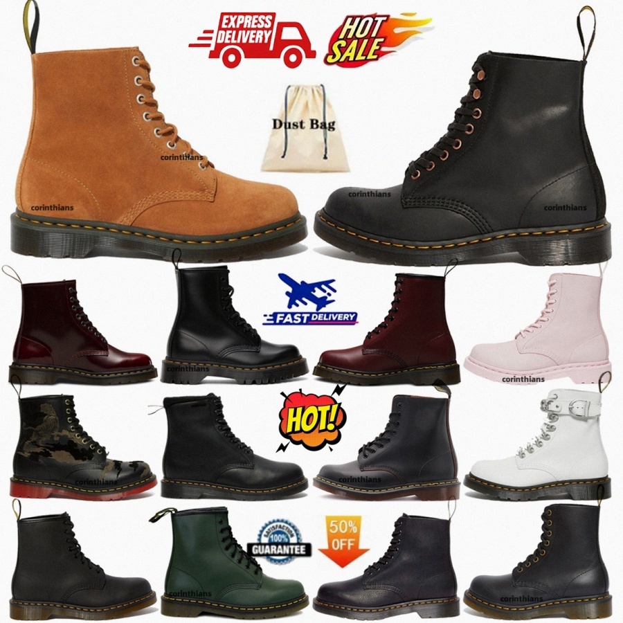 Designer 1460 Wanama Casual Boots Marteens DR Marteen Smooth Leather Lace Up Ankle Pascal Steel Toe Women Men Boot Black White Green Booties Plat-image-985832611