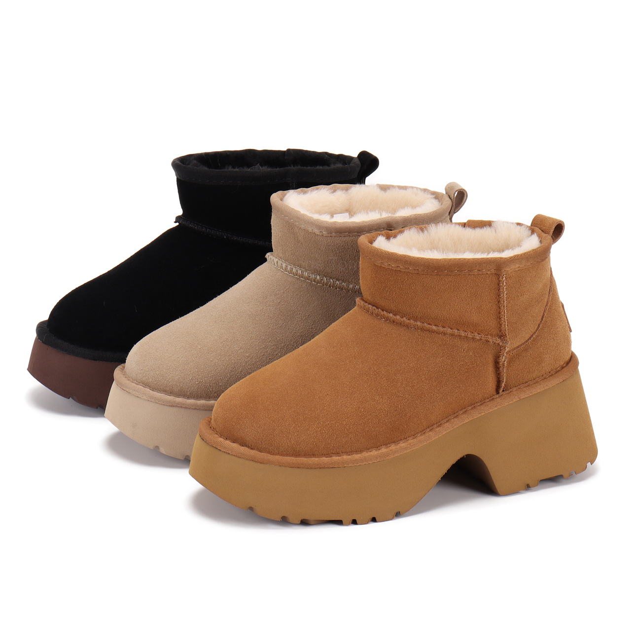 Classic Ultra Mini New Heights Boots Femme Designer Platform Boot Geothe Suppine en cuir Chunky Tales d'hiver Snow Snow