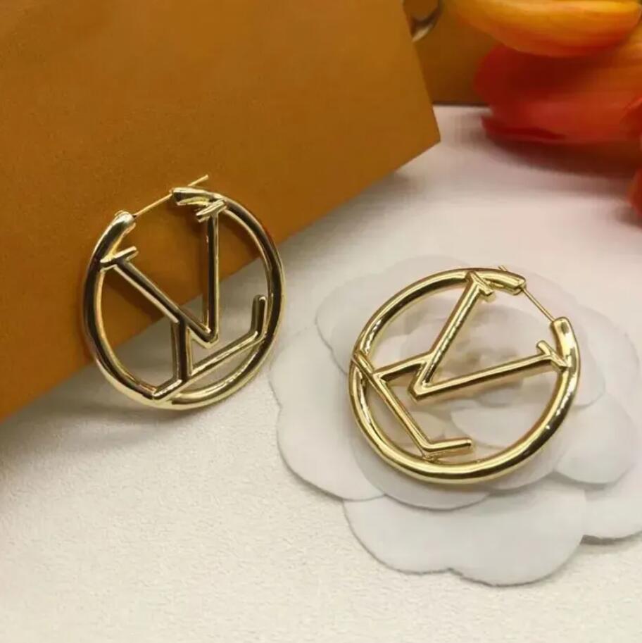 Popular 18K temperament Goddess Gold Hoop earrings Designer Earrings Ladies Large Earring Hoop Jewelry Earrings Valentine's Day Christmas gi-image-959859776