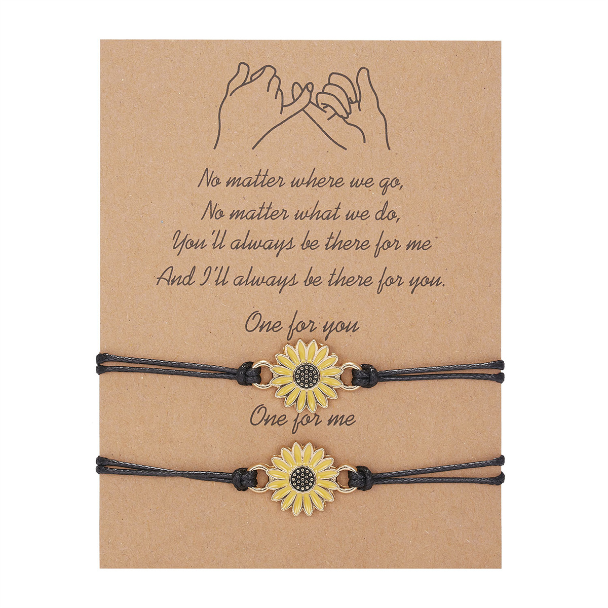 Vintage Sunflower Couple Bracelets For Women Men Handmade Braided Rope Chain Daisy Flower Charm Bangles Lucky Friendship Jewelry