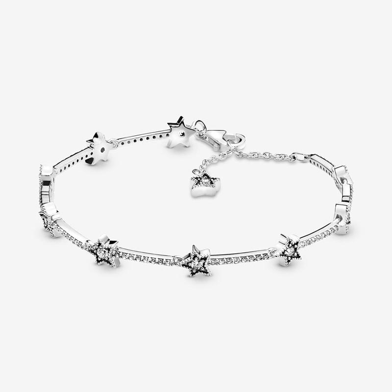 Celestial Stars Bracelet 100% 925 Sterling Silver Luxurious Bracelet Women Girls Wedding Jewelry Diamond Chain bracelet with Retail Box Wholesale