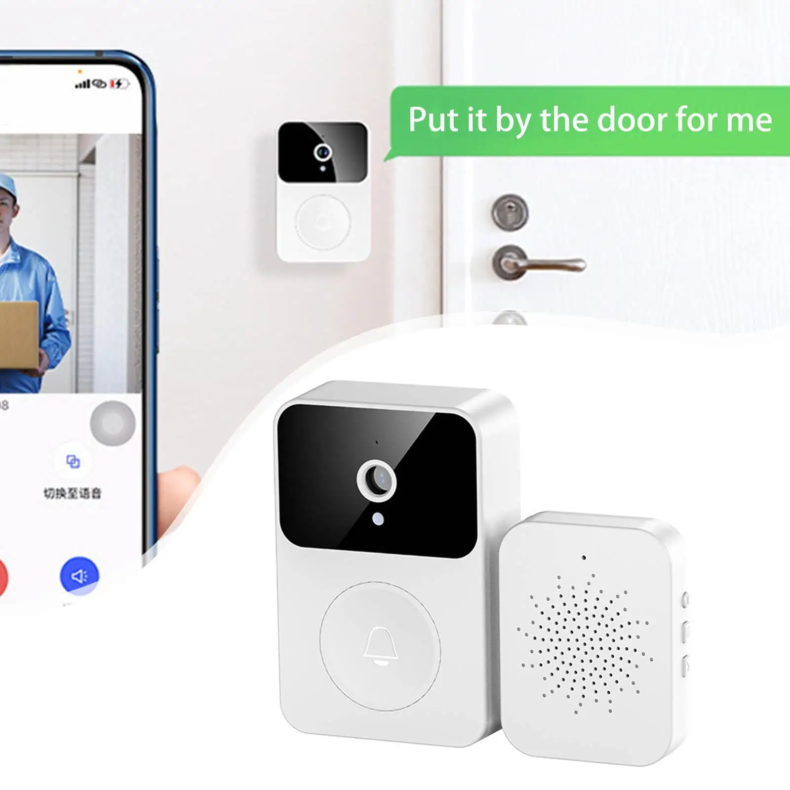 WiFi Smart Wireless Remote Video Doorbell Can Two Way Calls,Photo,App Control with Cloud Storage Home Intercom for Villa