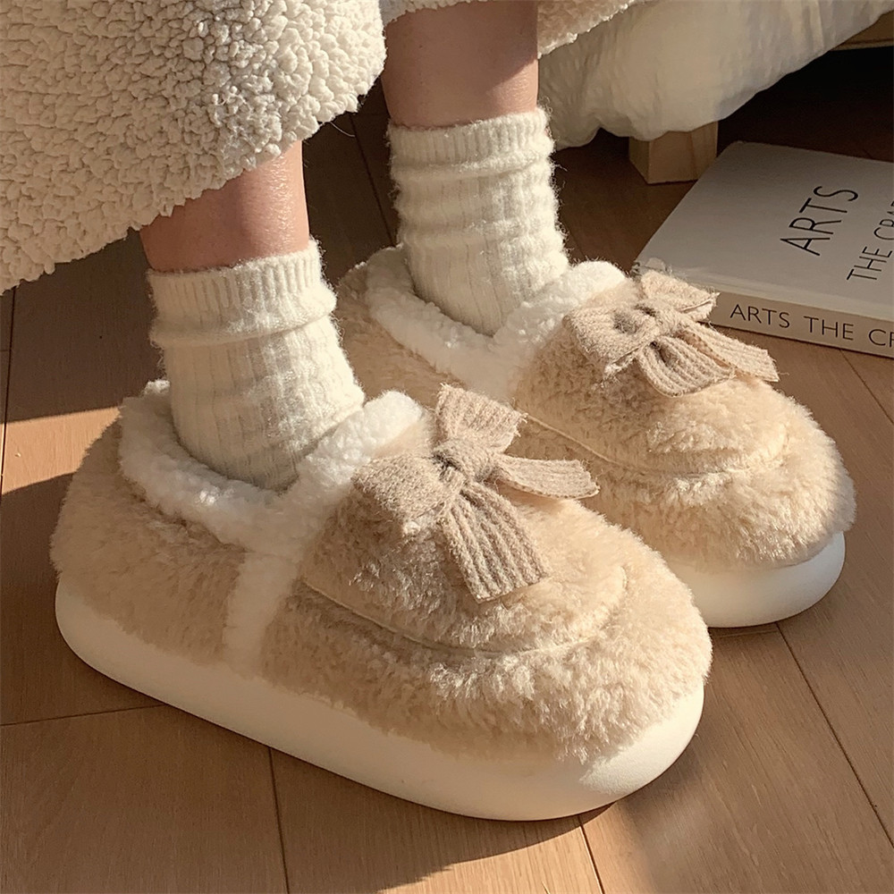 Dessin animé Coton plat pour les femmes filles femmes automne / hiver furotte fourrure peluche mule chaussures de femmes pantoufle plate sl a121